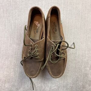 Eastland Brown Leather Moc Toe Boat Shoes Lace Up Flats Casual